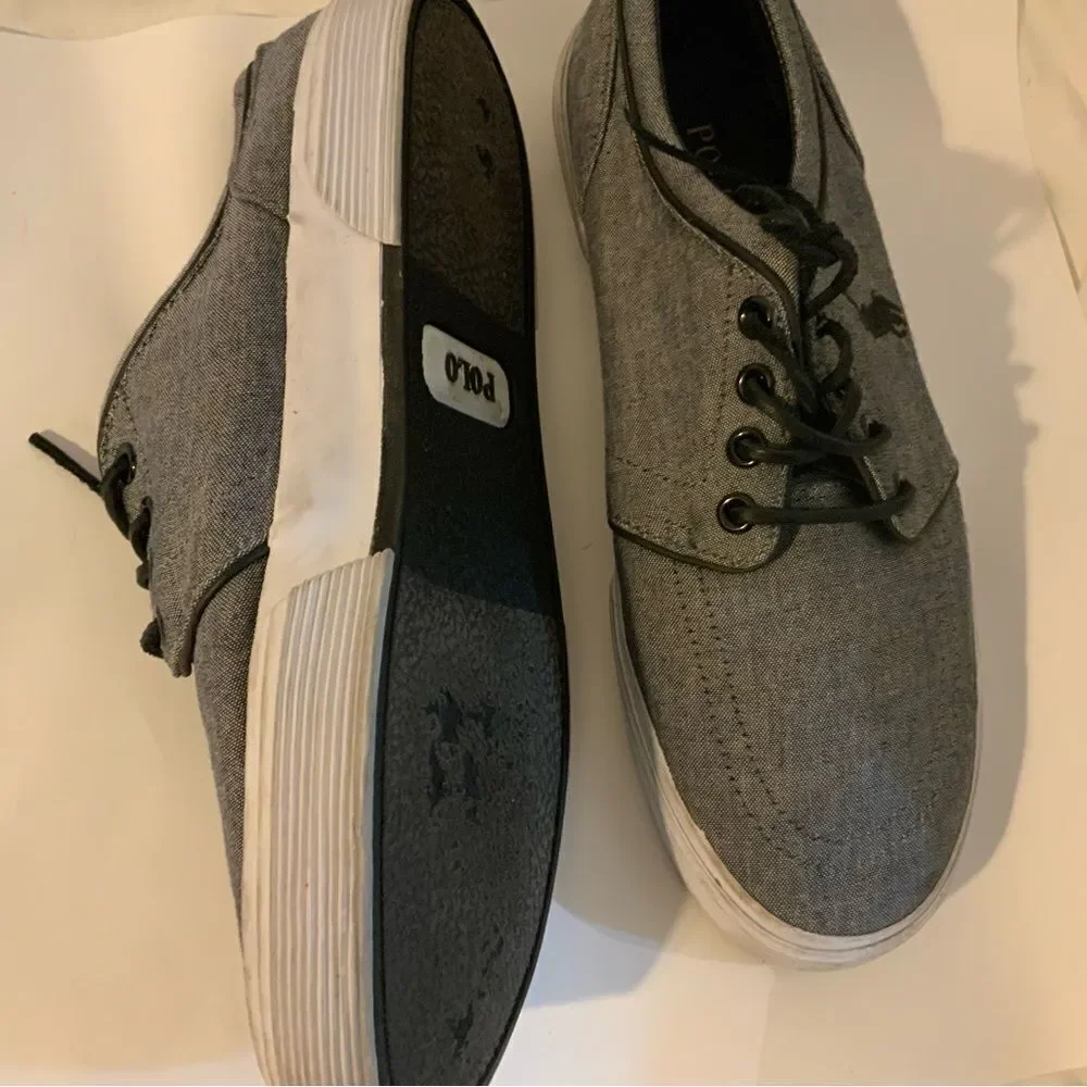 POLO RALPH LAUREN FAXON LOW Men size 8 D Light-Grey Nylon Casual Shoes
